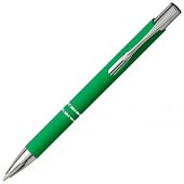 Шариковая кнопочная ручка Moneta с матовым антискользящим покрытием, зеленый, арт. 019021003