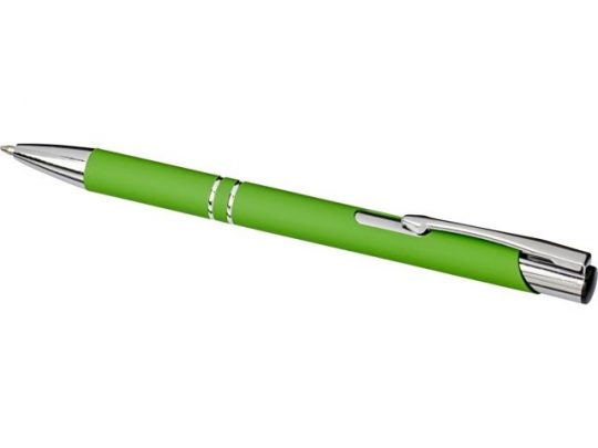 Шариковая кнопочная ручка Moneta с матовым антискользящим покрытием, лайм, арт. 019020603