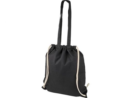 Рюкзак со шнурком Eliza из хлопчатобумажной ткани плотностью 240 г/м², черный, арт. 018953303
