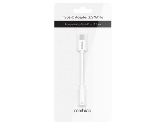 Rombica Type-C Adapter 3.5 White, белый, арт. 019091703
