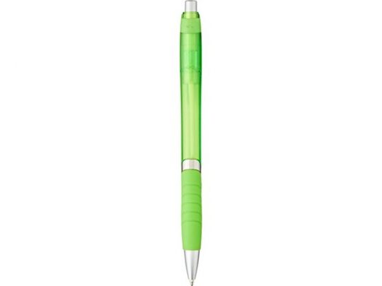 Шариковая полупрозрачная ручка Turbo с резиновой накладкой, лайм, арт. 018957103