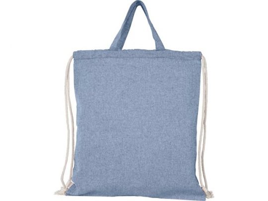 Рюкзак со шнурком Pheebs из 150 г/м² переработанного хлопка, синий, арт. 019014903