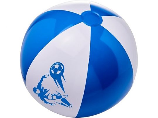 Непрозрачный надувной пляжный мяч Bora, синий/белый, арт. 019070503