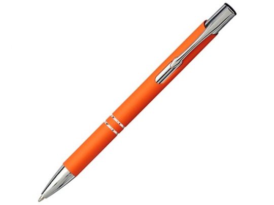Шариковая кнопочная ручка Moneta с матовым антискользящим покрытием, оранжевый, арт. 019020503