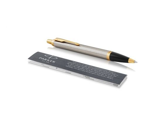 Ручка шариковая Parker IM Core Brushed Metal GT, серебристый/золотистый, арт. 019178203