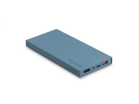 Внешний аккумулятор Rombica NEO ARIA Azure, 10000мАч, Soft-touch, PD, QCharge, Type-C, голубой, арт. 019138803