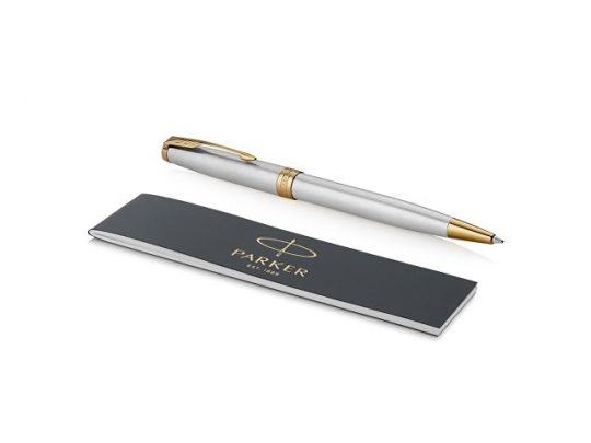 Ручка шариковая Parker Sonnet Core Stainless Steel GT, серебристый/золотистый, арт. 019180703