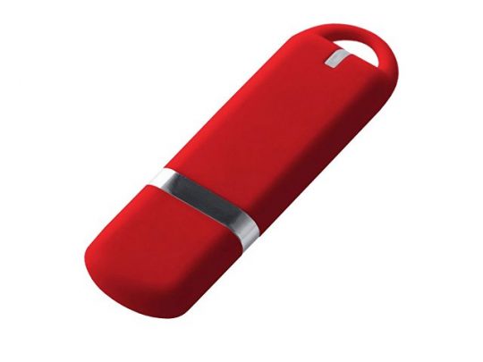 USB-флешка на 512 Mb с покрытием soft-touch, красный (512Mb), арт. 019295503