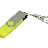 Флешка с  поворотным механизмом, c дополнительным разъемом Micro USB, 64 Гб, желтый (64Gb), арт. 019257103