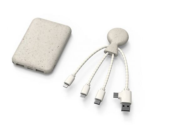 Портативное зарядное устройство BioPack c кабелем Mr. Bio, 5000 mAh, белый, арт. 019339903