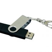 Флешка с  поворотным механизмом, c дополнительным разъемом Micro USB, 64 Гб, черный (64Gb), арт. 019257503