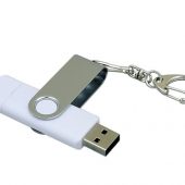 Флешка с  поворотным механизмом, c дополнительным разъемом Micro USB, 64 Гб, белый (64Gb), арт. 019257603