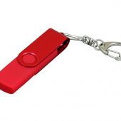 Флешка с поворотным механизмом, c дополнительным разъемом Micro USB, 64 Гб, красный (64Gb), арт. 019267203