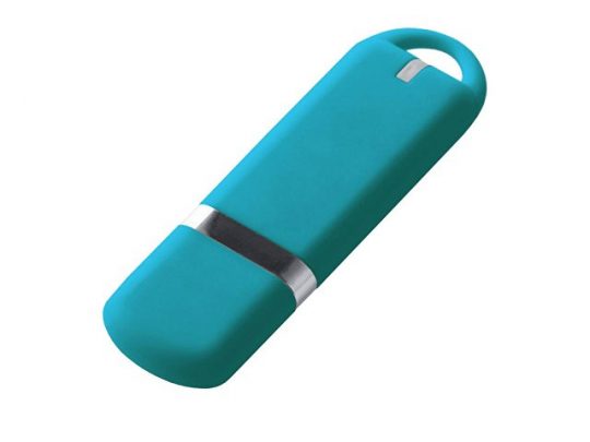 USB-флешка на 2 ГБ с покрытием soft-touch, голубой (2Gb), арт. 019294503