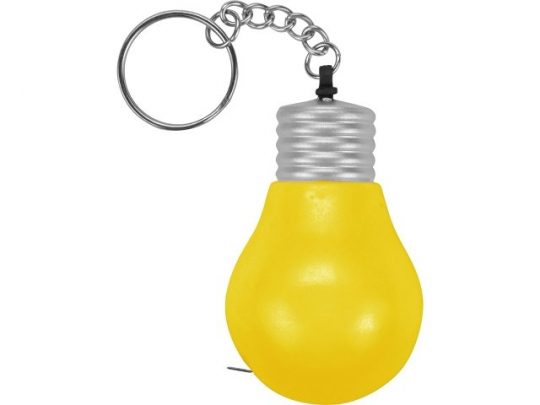 Брелок-рулетка для ключей Лампочка, желтый/серебристый (1м), арт. 019234603