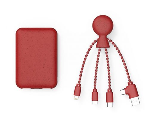 Портативное зарядное устройство BioPack c кабелем Mr. Bio, 5000 mAh, красный, арт. 019340203