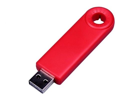 USB-флешка промо на 4 Гб прямоугольной формы, выдвижной механизм, красный (4Gb), арт. 019407203