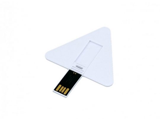 USB-флешка на 64 ГБ в виде пластиковой карточки треугольной формы, белый (64Gb), арт. 019398403