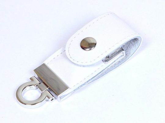 USB-флешка на 16 Гб в виде брелка, белый (16Gb), арт. 019438203