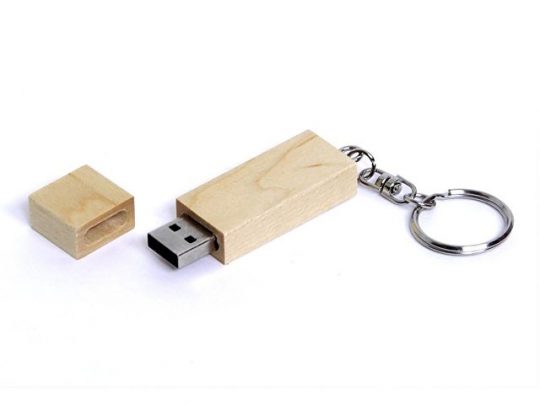 USB-флешка на 4 Гб прямоугольная форма, колпачек с магнитом, натуральный (4Gb), арт. 019393303