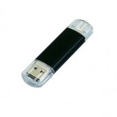 USB-флешка на 32 Гб.c дополнительным разъемом Micro USB, черный (32Gb), арт. 019427403