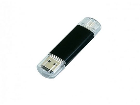 USB-флешка на 32 Гб.c дополнительным разъемом Micro USB, черный (32Gb), арт. 019427403