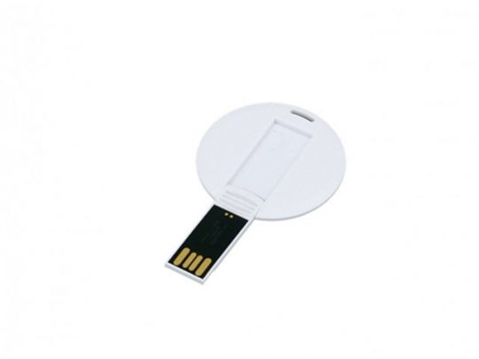 USB-флешка на 8 Гб в виде пластиковой карточки круглой формы, белый (8Gb), арт. 019395503