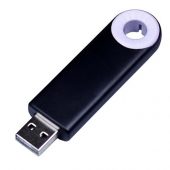 USB-флешка промо на 64 ГБ прямоугольной формы, выдвижной механизм, белый (64Gb), арт. 019403803