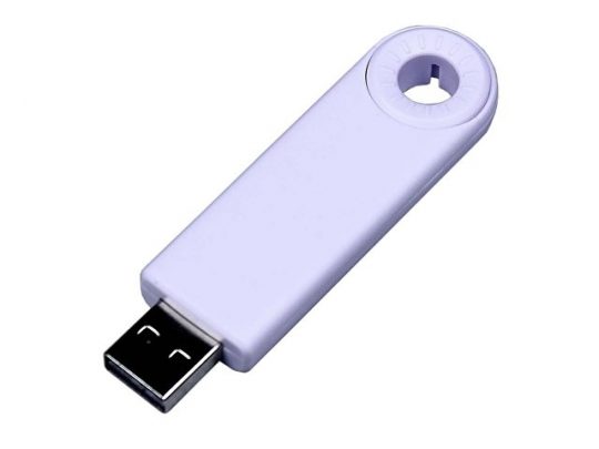 USB-флешка промо на 128 Гб прямоугольной формы, выдвижной механизм, белый (128Gb), арт. 019410103
