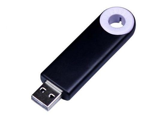 USB-флешка промо на 16 Гб прямоугольной формы, выдвижной механизм, белый (16Gb), арт. 019404403