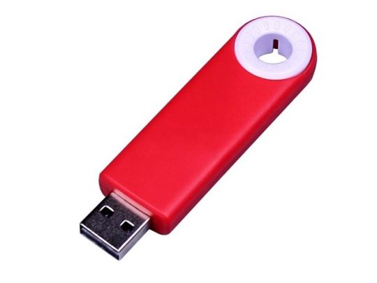 USB-флешка промо на 32 Гб прямоугольной формы, выдвижной механизм, белый (32Gb), арт. 019408303