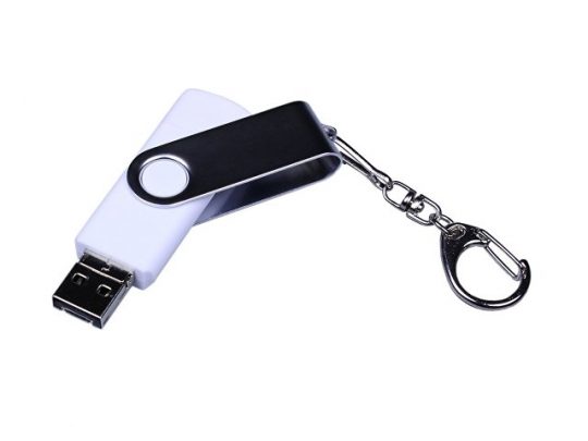 USB-флешка на 32 Гб поворотный механизм, c двумя дополнительными разъемами MicroUSB и TypeC, белый (32Gb), арт. 019433903