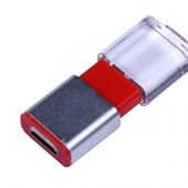 USB-флешка промо на 16 Гб прямоугольной формы, выдвижной механизм, красный (16Gb), арт. 019426503
