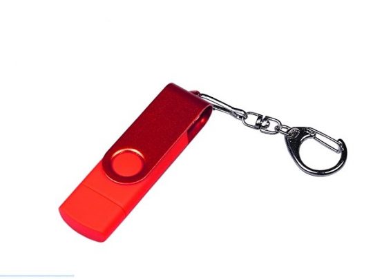 USB 2.0/micro USB/Type-С- флешка на 16 Гб 3-в-1 с поворотным механизмом (16Gb), арт. 019434603