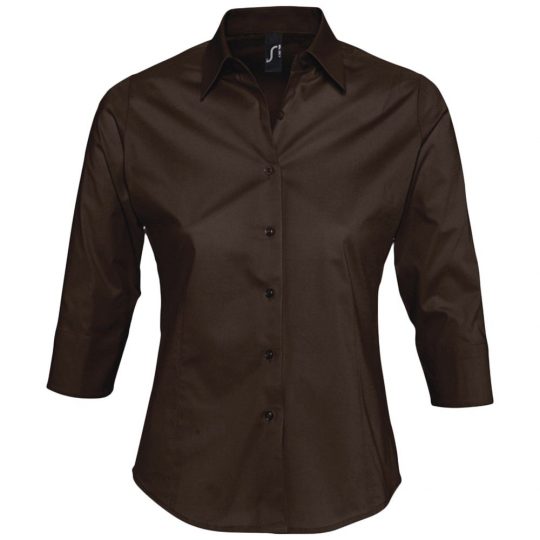Рубашка женская с рукавом 3/4 EFFECT 140 темно-коричневая, размер XS