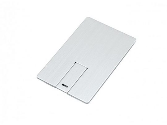 USB-флешка на 32 Гб в виде металлической карты, с раскладным чипом, серебро (32Gb), арт. 019398903
