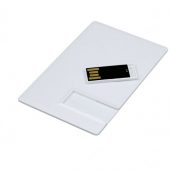 USB-флешка на 32 Гб в виде пластиковой карты с полностью выдвижным чипом, белый (32Gb), арт. 019394503