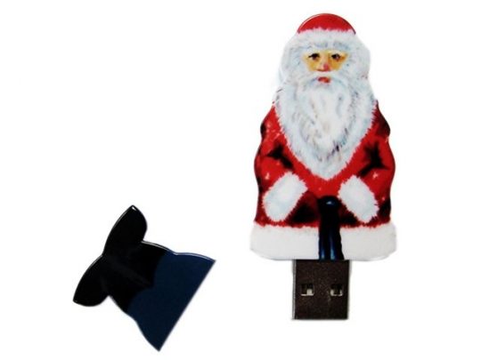 USB-флешка на 16 Гб Дед Мороз Santa под нанесение, белый (16Gb), арт. 019469203
