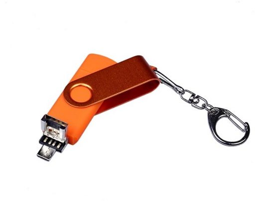 USB 2.0/micro USB/Type-С- флешка на 64 Гб 3-в-1 с поворотным механизмом (64Gb), арт. 019435103