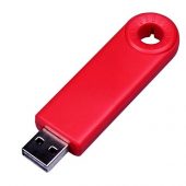 USB-флешка промо на 64 ГБ прямоугольной формы, выдвижной механизм, красный (64Gb), арт. 019406003
