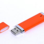 USB-флешка промо на 128 Гб прямоугольной классической формы, оранжевый (128Gb), арт. 019384803