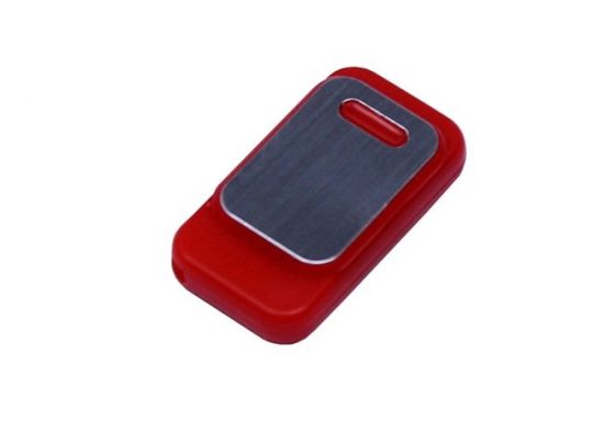 USB-флешка промо на 64 ГБ прямоугольной формы, выдвижной механизм, красный (64Gb), арт. 019415703
