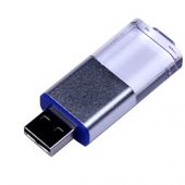 USB-флешка промо на 16 Гб прямоугольной формы, выдвижной механизм, синий (16Gb), арт. 019426603