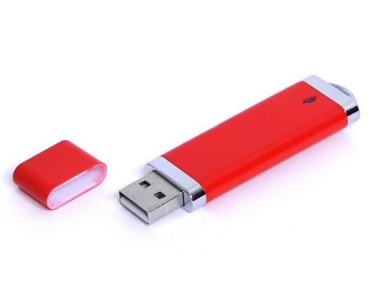 USB-флешка промо на 128 Гб прямоугольной классической формы, красный (128Gb), арт. 019384703