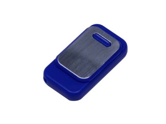 USB-флешка промо на 64 ГБ прямоугольной формы, выдвижной механизм, синий (64Gb), арт. 019415803