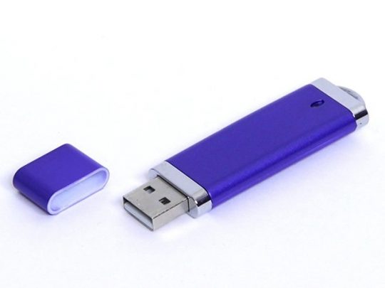 USB-флешка промо на 128 Гб прямоугольной классической формы, синий (128Gb), арт. 019384903