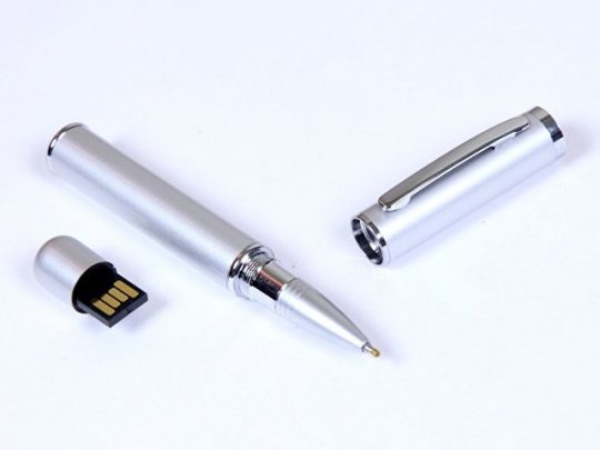 USB-флешка на 16 Гб в виде ручки с мини чипом, серебро (16Gb), арт. 019441703
