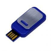USB-флешка промо на 32 Гб прямоугольной формы, выдвижной механизм, синий (32Gb), арт. 019416303