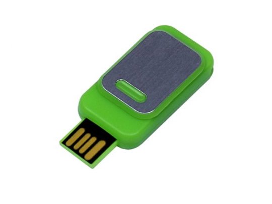 USB-флешка промо на 8 Гб прямоугольной формы, выдвижной механизм, зеленый (8Gb), арт. 019417103