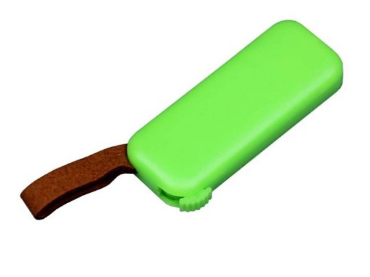 USB-флешка промо на 64 ГБ прямоугольной формы, выдвижной механизм, зеленый (64Gb), арт. 019410903